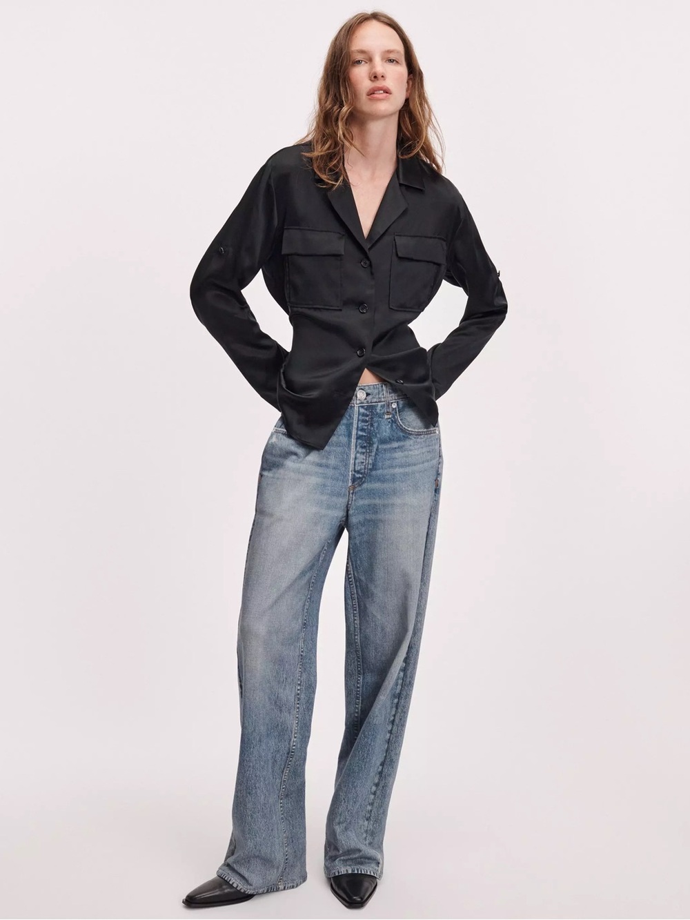 rag & bone Light Blue Wide-Leg Jeans